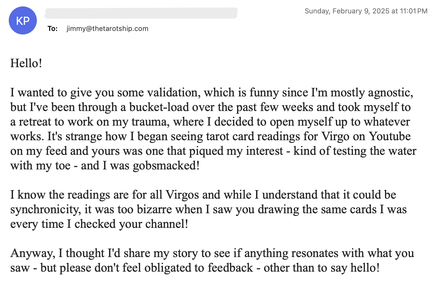 Member testimonial about astrology, predictions, and spiritual community